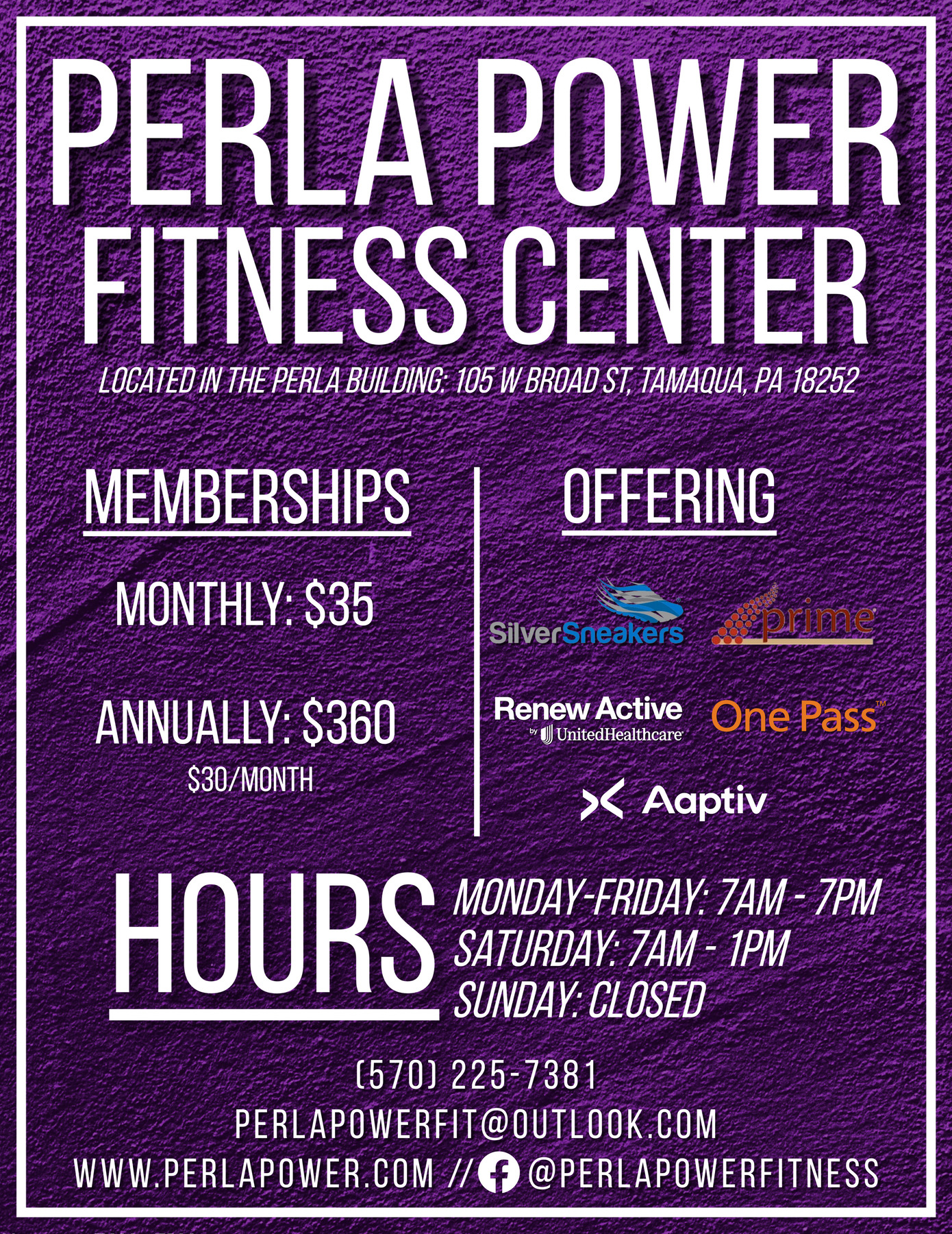 Perla Power Hours Flyer Handout